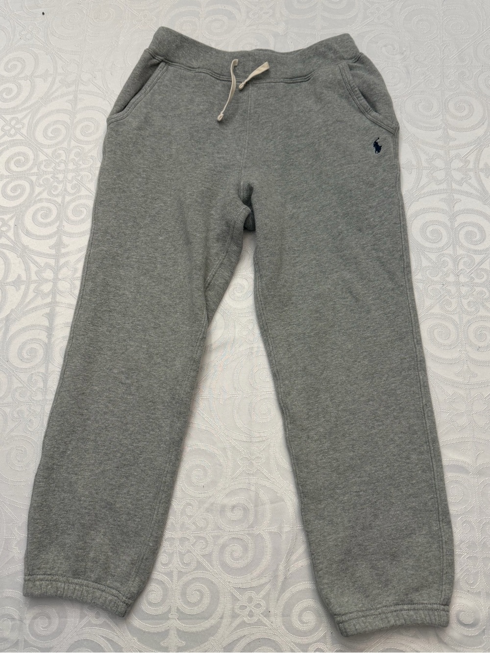 Polo Ralph Lauren Light Gray Jogging Sweatpants Pants Size 10/12 Boy Medium